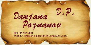 Damjana Poznanov vizit kartica
